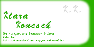 klara koncsek business card