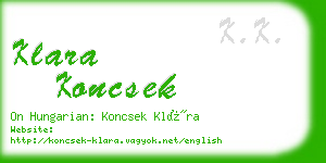 klara koncsek business card